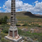 The monument to Major General Andrew Wauchope broods above the Monument Graveyard outside Matjiesfontein
