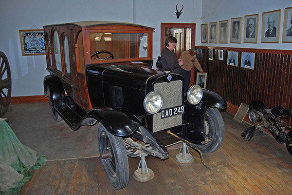 The old Chevrolet Hearse on show in the Carnarvon Museum