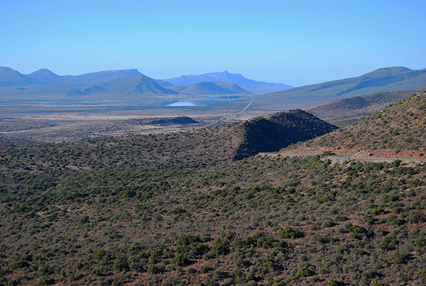 View towards Graaff-Reinet from the Oudeberg Mountain Pass