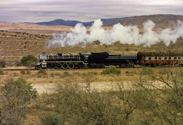 Old steam train on the Humefield to Klipplaat Line from the 1980s