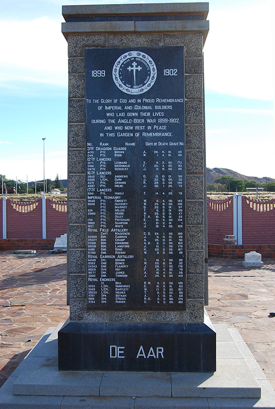 Monument to the fallen British Soldiers in De Aar