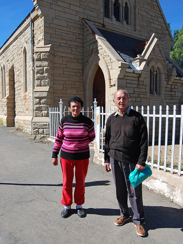 Noupoort locals outside the Presbyterian Church
